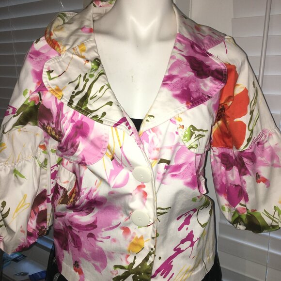 Sea Sun Floral Artist Jacket, Bell Sleeves = Gorgeous Size Small Jac1 - Picture 4 of 6
